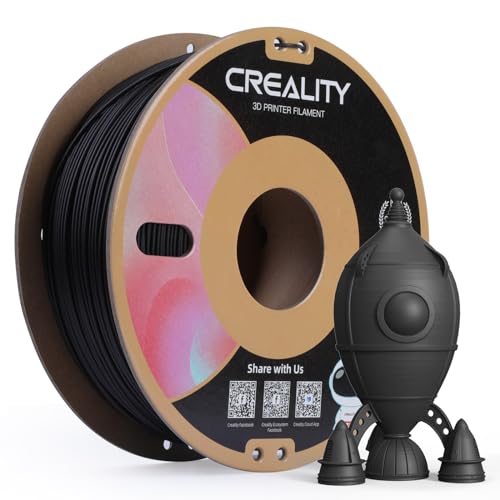 Creality CR-PLA Matte 3D Druck Filament, 1.0KG Umweltfreundliche Kartonspule, 1,75mm PLA Matte 3D Drucker Filament, ≤0.03mm Maßgenauigkeit, Kompatibel mit Creality FDM Druckern (Schwarz) von Creality