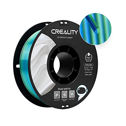 Creality CR Silk 3D-Drucker-Filament, Seidenglänzende 3D-Druck-PLA-Filament 1,75 mm/1 kg, Kompatibel mit den Meisten FDM-Druckern, Blau-Grün von Creality