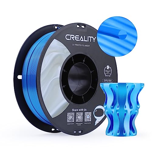 Creality CR Silk 3D-Drucker-Filament, Seidenglänzende 3D-Druck-PLA-Filament 1,75 mm/1 kg, Kompatibel mit den Meisten FDM-Druckern, Blau von Creality