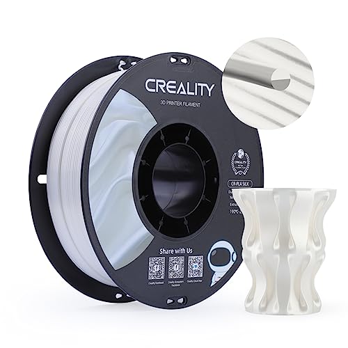 Creality CR Silk 3D-Drucker-Filament, Seidenglänzende 3D-Druck-PLA-Filament 1,75 mm/1 kg, Kompatibel mit den Meisten FDM-Druckern, Weiß von Creality