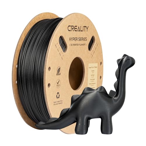 Creality Hyper PLA Filament 1,75 mm für 3D Drucker, Carbon Filament 1kg Schwarz Hyper PLA-CF Hochgeschwindigkeits und Hochtemperaturbeständiges, hohe Geschwindigkeit 50-300mm/s (Schwarz) von Creality