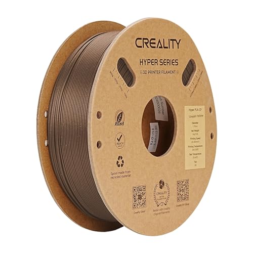 Creality Hyper PLA Filament 1,75 mm für 3D Drucker, Carbon Filament 1kg Hyper PLA-CF Hochgeschwindigkeits und Hochtemperaturbeständiges, hohe Geschwindigkeit 50-300mm/s (Gräulichgelb) von Creality