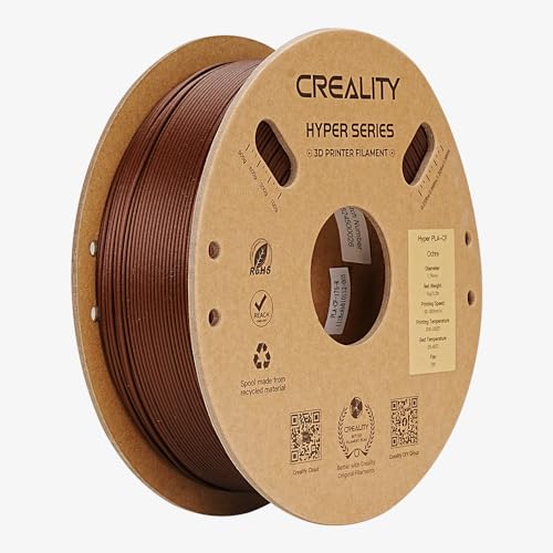 Creality Carbon Fiber Filament 1.75mm für K1C, 3D Drucker Filament für hohe Geschwindigkeit 50-300mm/s, 1kg(2.2lbs)/Spool Hyper PLA-CF Filament, Maßgenauigkeit ± 0.03 mm (Ocker) von Creality