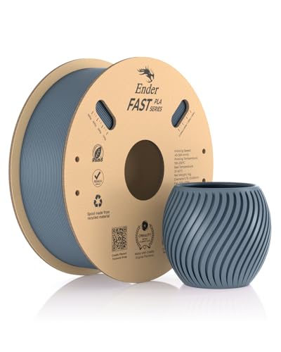 Creality Ender Fast PLA Filament 1.75mm, 3D Drucker Filament High Speed bis zu 300mm/s, recycelbare Pappspule, Fit die meisten FDM 3D Drucker bis 1kg (2.2lb) Grau von Creality
