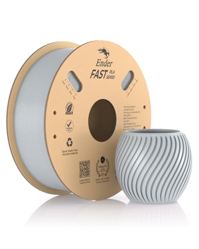 Creality Ender Fast PLA Filament 1.75mm, 3D Drucker Filament High Speed bis zu 300mm/s, recycelbare Pappspule, Fit die meisten FDM 3D Drucker bis 1kg (2.2lb) Silber von Creality