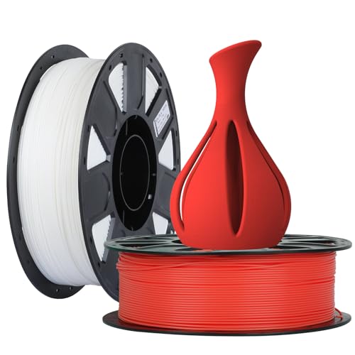 Creality Ender PLA Filament, 1,75mm PLA 3D Drucker Filament, Maßgenauigkeit +/- 0.03mm, passend für die meisten FDM Drucker (Weiß & Rot 2-Pack) von Creality