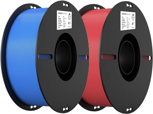 Creality Ender PLA Filament 1,75mm 2 Packs für 3D-Drucker, 2kg Spule 3D Druck Filament, Maßgenauigkeit +/- 0,02mm, passend für die meisten FDM 3D Drucker, Rot & Blau von Creality