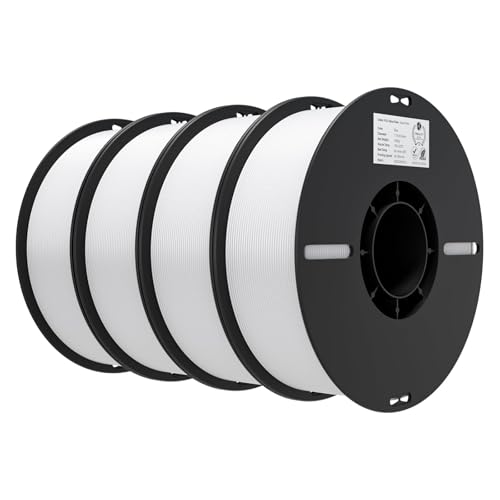 Creality Ender PLA Filament 1.75mm 4kg Weiß, 3D Drucker Filament PLA, Maßgenauigkeit +/-0,02mm Vakuumverpackung (4 x 1kg Spule, 4 Weiß) von Creality