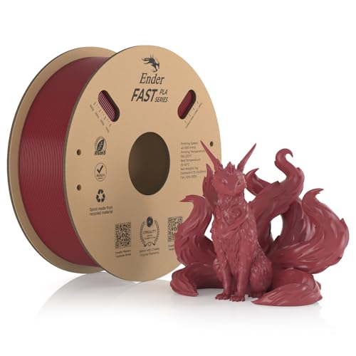 Creality Fast PLA Filament, Feuerrot Filament 1.75mm Fast PLA 1KG, 3D Drucker Filament PLA Maßgenauigkeit +/- 0.03 mm, 3D Druck Materialien für die Meisten 3D Drucker, 2.2lbs/Spool von Creality
