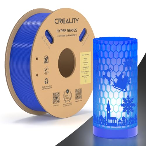 Creality Hyper PETG Filament, Blau Filament 1.75mm Hyper PETG 1KG, 3D Drucker Filament PETG Maßgenauigkeit +/- 0.03mm, 3D Druck Materialien für die Meisten 3D Drucker, 2.2lbs/Spool von Creality