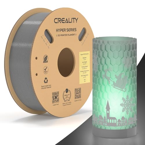 Creality Hyper PETG Filament, Grau Filament 1.75mm Hyper PETG 1KG, 3D Drucker Filament PETG Maßgenauigkeit +/- 0.03mm, 3D Druck Materialien für die Meisten 3D Drucker, 2.2lbs/Spool von Creality