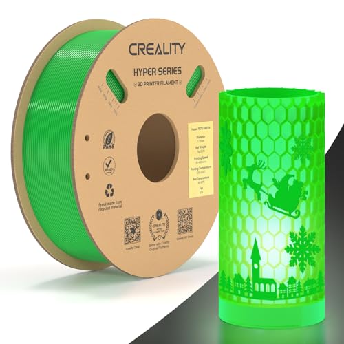 Creality Hyper PETG Filament, Grün Filament 1.75mm Hyper PETG 1KG, 3D Drucker Filament PETG Maßgenauigkeit +/- 0.03mm, 3D Druck Materialien für die Meisten 3D Drucker, 2.2lbs/Spool von Creality