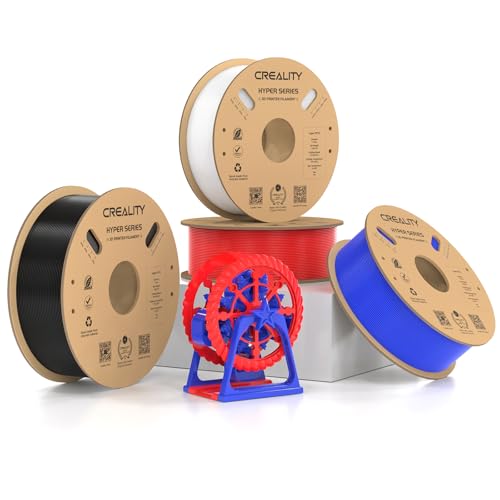Creality Hyper PETG Filament, Schwarz+Weiß+Rot+Blau Filament 1.75mm Hyper PETG 4KG, 3D Drucker Filament PETG Maßgenauigkeit +/- 0.03mm, 3D Druck Materialien für die Meisten 3D Drucker von Creality