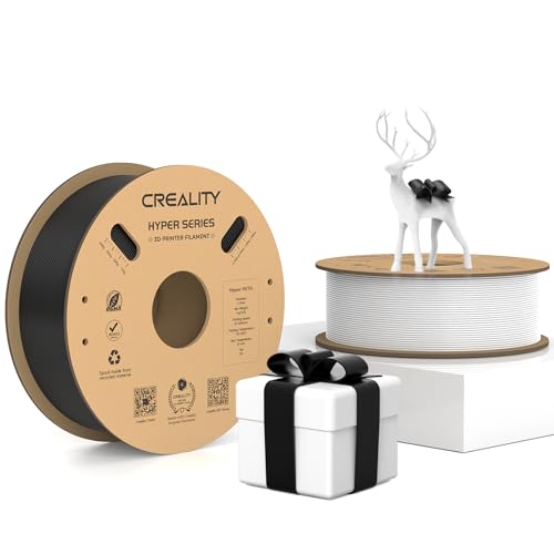 Creality Hyper PETG Filament, Schwarz+Weiß Filament 1.75mm Hyper PETG 2KG, 3D Drucker Filament PETG Maßgenauigkeit +/- 0.03mm, 3D Druck Materialien für die meisten 3D Drucker von Creality