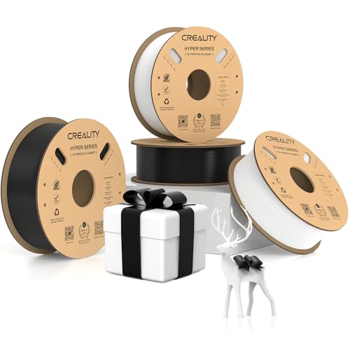 Creality Hyper PETG Filament, Schwarz+Weiß Filament 1.75mm Hyper PETG 4KG, 3D Drucker Filament PETG Maßgenauigkeit +/- 0.03mm, 3D Druck Materialien für die Meisten 3D Drucker von Creality