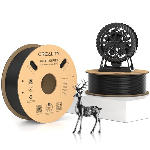 Creality Hyper PETG Filament, Schwarz Filament 1.75mm Hyper PETG 2KG, 3D Drucker Filament PETG Maßgenauigkeit +/- 0.03mm, 3D Druck Materialien für die meisten 3D Drucker von Creality