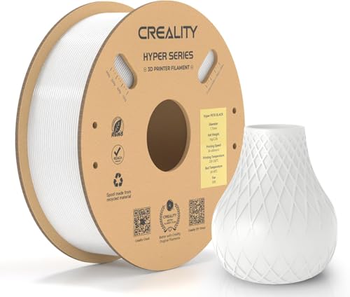 Creality Hyper PETG Filament 1.75 mm, Hochgeschwindigkeits PETG 30–600 mm/s 3D Drucker Filament PETG, Maßgenauigkeit ± 0.03 mm, Passend für die Meisten 3D-Drucker, 1 KG (2.2 lbs) Spule (Weiß) Creality Hyper PETG Filament 1.75 mm, Hochgeschwindigkeits PETG 30–600 mm/s 3D Drucker Filament PETG, Maßgenauigkeit ± 0.03 mm, Passend für die Meisten 3D-Drucker, 1 KG (2.2 lbs) Spule (Weiß) von Creality