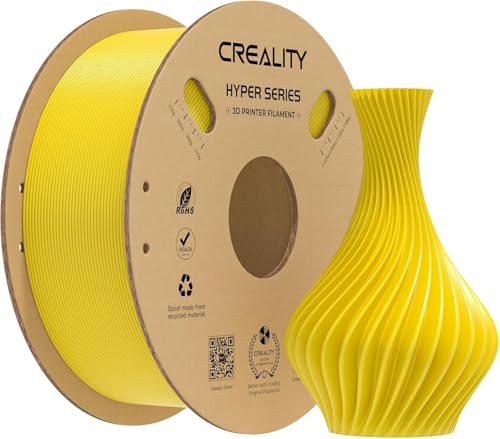 Creality Hyper PLA Filament 1,75 mm Gelb, Hochgeschwindigkeits und Hochtemperaturbeständiges 3D Druckmaterial, kompatibel mit den meisten 3D-Druckern wie Creality K1C K1 Max (1kg/ Spule) von Creality