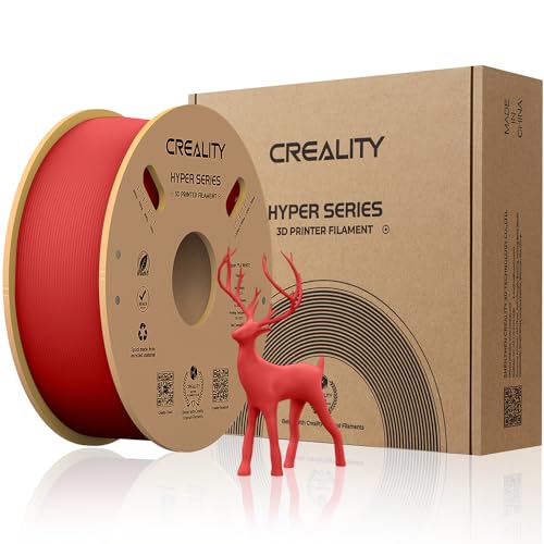 Creality Hyper PLA Filament 1.75 mm, Offizielles Filament 1.75 mm PLA, 3D Drucker Filament für Hochgeschwindigkeitsdruck, langlebig und beständig, Maßgenauigkeit +/-0.03 mm, 1 kg/Spule (Rot) von Creality