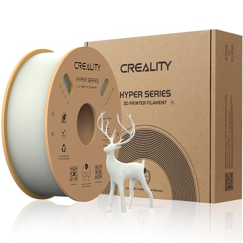 Creality Hyper PLA Filament 1.75 mm, Offizielles Filament 1.75 mm PLA, PLA Weiß Filament für Hochgeschwindigkeitsdruck, Langlebig und Beständig, Maßgenauigkeit +/-0.03 mm, 1 kg/Spule (Weiß) von Creality