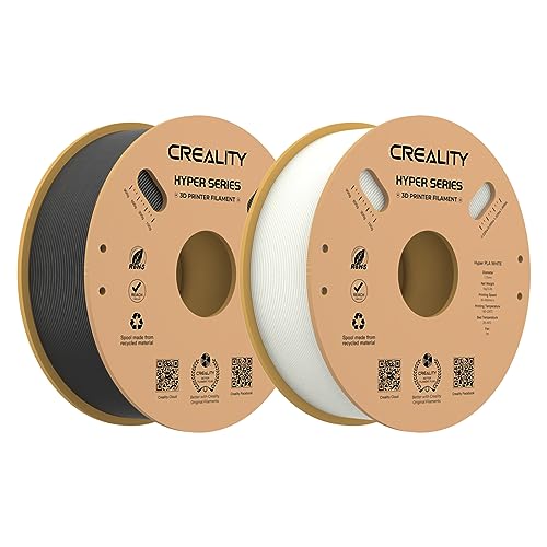 Creality Hyper PLA-Filament-Bundle 1,75 mm, 2 kg, für K1 Max/Ender 3 V3 SE/KE, 3D-Drucker-Filament PLA, entworfen für hohe Geschwindigkeit 30–600 mm/s, Maßgenauigkeit ± 0,03 mm, Weiß und Schwarz, Creality Hyper PLA-Filament-Bundle 1,75 mm, 2 kg, für K1 Max/Ender 3 V3 SE/KE, 3D-Drucker-Filament PLA, entworfen für hohe Geschwindigkeit 30–600 mm/s, Maßgenauigkeit ± 0,03 mm, Weiß und Schwarz, von Creality