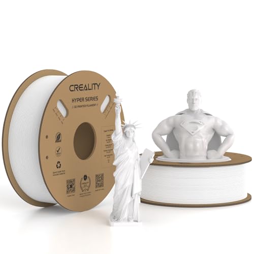 Creality Hyper PLA Filament 1.75 mm 2 KG Weiß, 30-600 mm/s Hochgeschwindigkeits PLA 3D Drucker Filament, 2 Pack 1KG Spule (2.2 lbs) PLA, Maßgenauigkeit +/-0.02 mm, für die meisten 3D Drucker von Creality