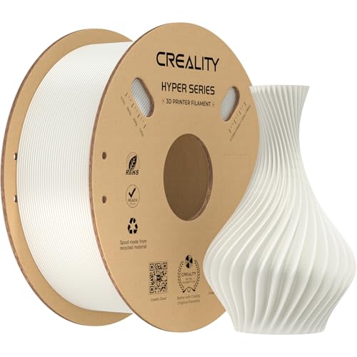 Creality Hyper PLA Filament für 3D Drucker, 1,75mm 3D Druck Filament, 1kg Pappspule, Maßgenauigkeit +/- 0,03 mm, passend für die meisten FDM 3D Drucker (Weiß) von Creality