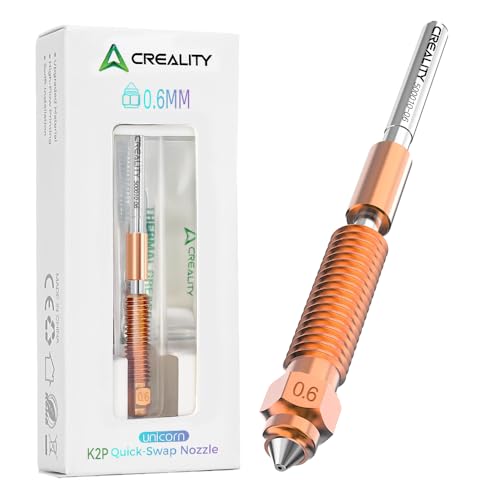 Creality K2 Plus Düse, Upgraded Unicorn Quick-Swap 3D Drucker Düse mit Titanlegierung Throat, Kupferlegierung und gehärtetem Stahl für K2P/Creality Hi Combo 3D Drucker (0.6mm) von Creality