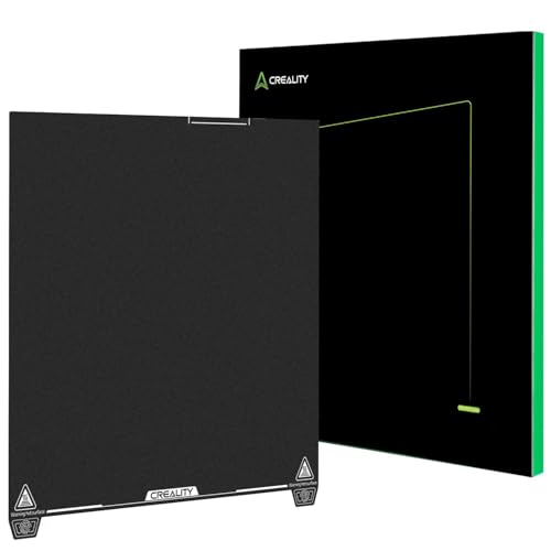 Creality Offizielle K2 Plus Epoxidharz Bauplatte, 370x370mm Texturierte PEI-Platte, Magnetisch Flexibel Entfernbar Federstahl 3D-Drucker Bettplatte von Creality