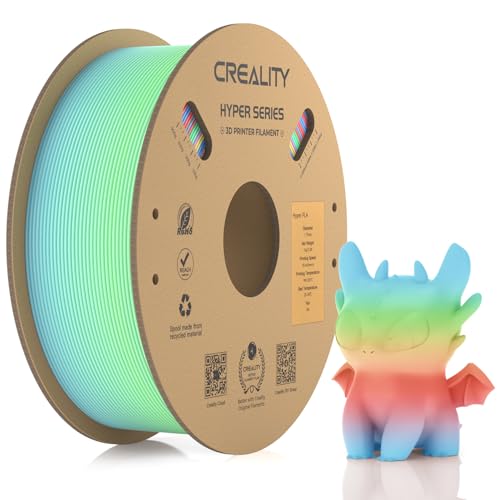 Creality Official Hyper PLA Filament Rainbow 1.75mm, 600mm/s High-speed 3D Printer Filament, Resistant and Smooth, Dimensional Accuracy +/-0.03mm,1KG (2.2lbs)/Spool (Wild Blossom-Long Gradient) von Creality