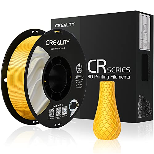 Creality Official Silk PLA Filament 1.75 mm, 3D Drucker Filament PLA No-Verwicklung, starke Bindung und Überlang Leistung Dimensionale Genauigkeit +/-0.02mm, 1kg (2.2lbs)/Spule - Gold von Creality