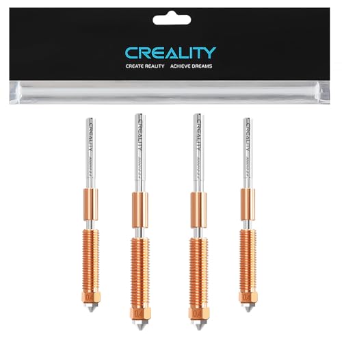Creality Offizielle K1C Düse 0.4mm, Quick-Swap 3D Drucker Düse Kit, Ender 3 V3 Düse Kupferlegierung und gehärtete Stahldüse für Creality K1C, Ender 3 V3, Ender 3 V3 Plus 3D Drucker (4PCS) von Creality