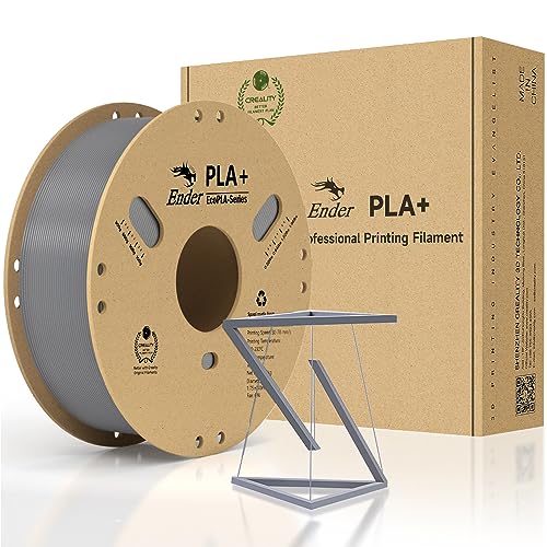 Creality Offizielles PLA+ 3D-Drucker-Filament, PLA Plus, PLA Pro, 1,75 mm, stark, robust, geschmeidiger Druck, Maßgenauigkeit +/- 0,02 mm, 1 kg Kartonspule, grau von Creality