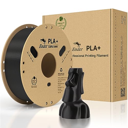 Creality Offizielles PLA+ 3D-Drucker-Filament, PLA Plus, PLA Pro, 1,75 mm, stark, robust, geschmeidiger Druck, Maßgenauigkeit +/- 0,02 mm, 1 kg Kartonspule, schwarz von Creality