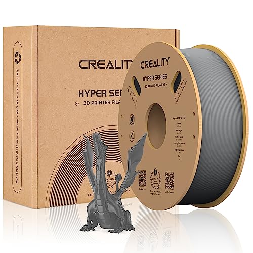 Creality Offizielles PLA-Filament Hyper Series PLA Super Druckgeschwindigkeit 30–600 mm/s 1,75 mm 1 kg Spule, 3D-Druck-Filament für 3D-Drucker, Grau von Creality