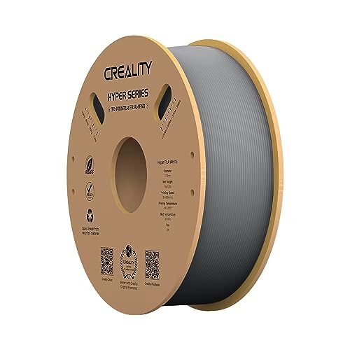 Creality PLA-Filament,1.75mm Durchmesser für 600mm/s Hohe Druckgeschwindigkeit, -0.03mm Maßgenauigkeit für Hochpräzises Drucken, Hohe Liquidität und Schnelle Abkühlung für K1, K1 Max(Grau) von Creality