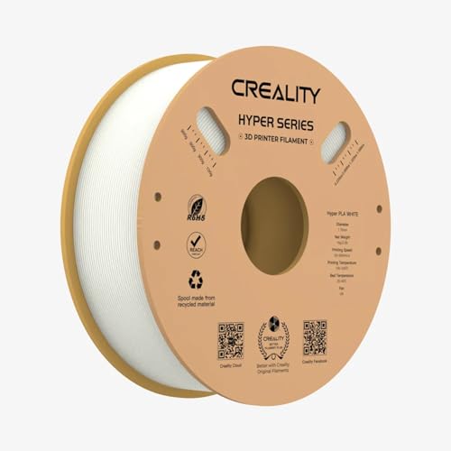 Creality PLA-Filament,1.75mm Durchmesser für 600mm/s Hohe Druckgeschwindigkeit, -0.03mm Maßgenauigkeit für Hochpräzises Drucken, Hohe Liquidität und Schnelle Abkühlung für K1, K1 Max(Weiß) von Creality