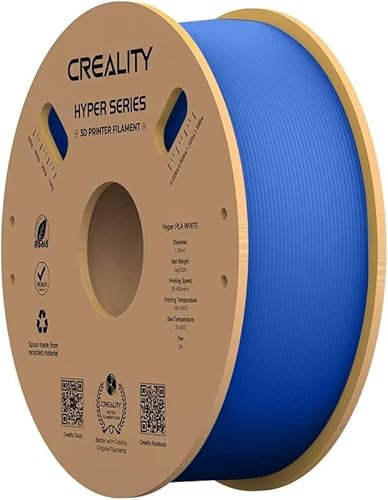 Creality PLA Filament 1,75 mm, für K1 Max/Ender 3 V3 SE/KE, 3D Drucker Filament PLA, für hohe Geschwindigkeit 30–600 mm/s, 1 kg/Spule Hyper PLA-Filament, Maßgenauigkeit ± 0,03 mm (Blau) von Creality