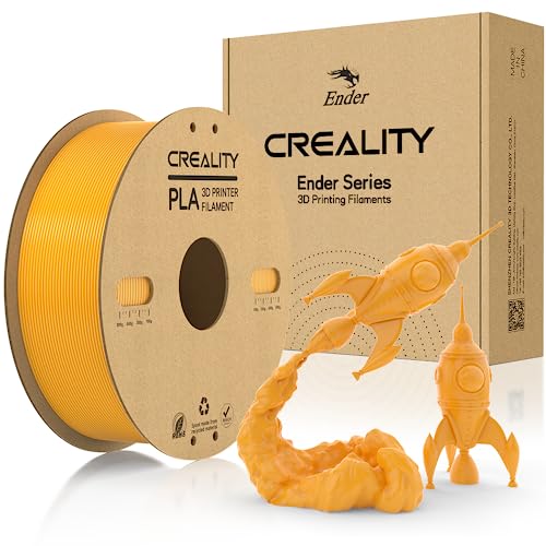 Creality PLA Filament 1.75mm, Offiziell Filament 1.75mm PLA 3D Drucker Filament Karton Spule Glattes Drucken Weniger-Wirrwarr Maßgenauigkeit +/- 0.03mm 1kg/Rolle(2.2lbs), Gold von Creality