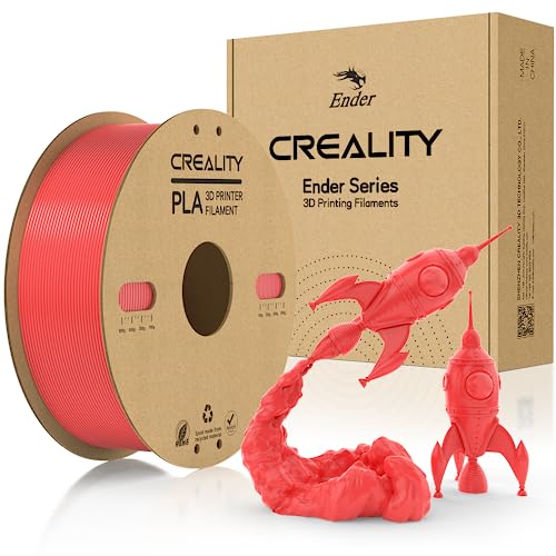 Creality PLA Filament 1.75mm, Offiziell Filament 1.75mm PLA 3D Drucker Filament Karton Spule Glattes Drucken Weniger-Wirrwarr Maßgenauigkeit +/- 0.03mm 1kg/Rolle(2.2lbs), Rot von Creality