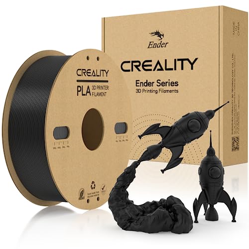 Creality PLA Filament 1.75mm, Offiziell Filament 1.75mm PLA 3D Drucker Filament Karton Spule Glattes Drucken Weniger-Wirrwarr Maßgenauigkeit +/- 0.03mm 1kg/Rolle(2.2lbs), Schwarz von Creality