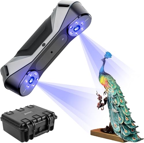 Creality Raptor 3D Scanner, Handscanner mit 0.02mm Genauigkeit, industrielles blaues Licht, Anti-Shake Tracking, bis zu 60FPS Scanning Speed Support 5-2000mm Objekte für Windows Mac von Creality
