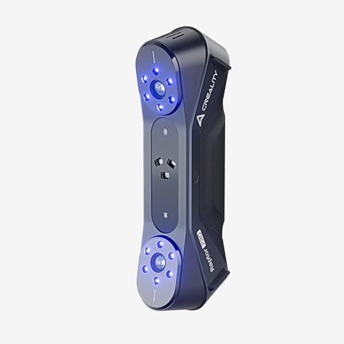 Creality Raptor Pro 3D Scanner, Dual-Laser (22/7 Linien), 0,02mm Präzision, 60fps, 660k Punkte/s, 24-Bit Farbe, Objekte zwischen 5 mm und 4000mm, Schwarz/Metall-Scan ohne Sprühmittel von Creality