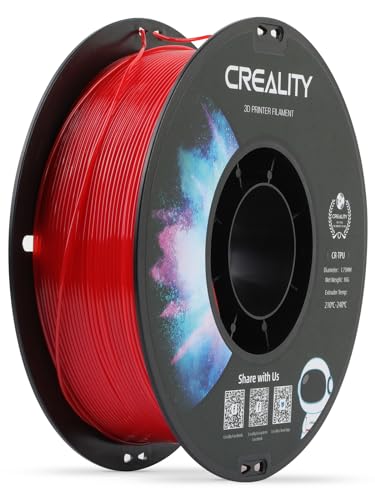 Creality TPU Filament 1.75, 3D Druck Filament, hohe Elastizität, weiches Klebematerial, elastisch, Thermoplastisches Polyurethan 1kg Rot von Creality