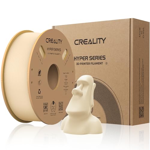 Creality offizielles 3D Drucker Filament, Hyper PLA High Speed Filament, 1.75mm 3D Druck Filament für Hochgeschwindigkeitsdruck, Maßgenauigkeit +/-0.02mm, 1kg/Spule - Beige von Creality