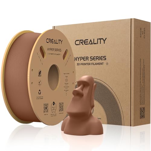 Creality offizielles 3D Drucker Filament, Hyper PLA High Speed Filament, 1.75mm 3D Druck Filament für Hochgeschwindigkeitsdruck, Maßgenauigkeit +/-0.02mm, 1kg/Spule - Braun von Creality