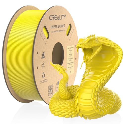 Creality offizielles 3D Drucker Filament, Hyper PLA High Speed Filament, 1.75mm 3D Druck Filament für Hochgeschwindigkeitsdruck, Maßgenauigkeit +/-0.02mm, 1kg/Spule - Gelb von Creality