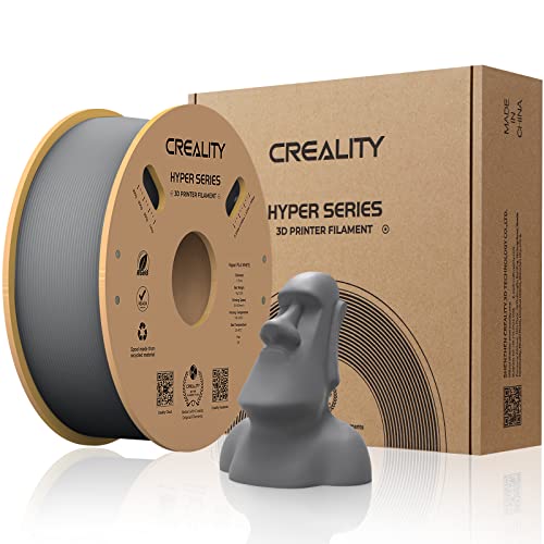 Creality offizielles 3D Drucker Filament, Hyper PLA High Speed Filament, 1.75mm 3D Druck Filament für Hochgeschwindigkeitsdruck, Maßgenauigkeit +/-0.02mm, 1kg/Spule - Grau von Creality