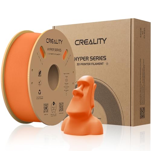 Creality offizielles 3D Drucker Filament, Hyper PLA High Speed Filament, 1.75mm 3D Druck Filament für Hochgeschwindigkeitsdruck, Maßgenauigkeit +/-0.02mm, 1kg/Spule - Orange von Creality