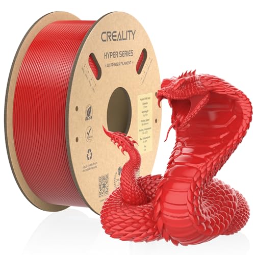 Creality offizielles 3D Drucker Filament, Hyper PLA High Speed Filament, 1.75mm 3D Druck Filament für Hochgeschwindigkeitsdruck, Maßgenauigkeit +/-0.02mm, 1kg/Spule - Rot von Creality